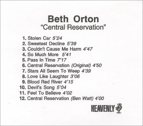 Beth Orton Central Reservation CD-R acetate UK BETCRCE227723
