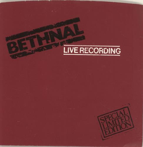 Bethnal Live Recording 7" vinyl single (7 inch record / 45) UK B2N07LI692374