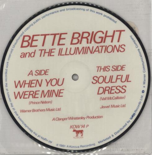 Bette Bright When You Were Mine - Sticker 7" vinyl picture disc (7 inch picture disc single) UK 3BB7PWH864520