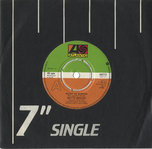 Bette Midler Beast Of Burden 7" vinyl single (7 inch record / 45) UK BMI07BE459256