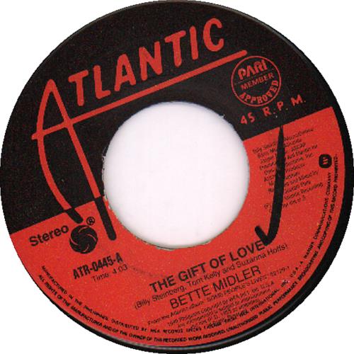 Bette Midler The Gift Of Love 7" vinyl single (7 inch record / 45) Philippino BMI07TH644546