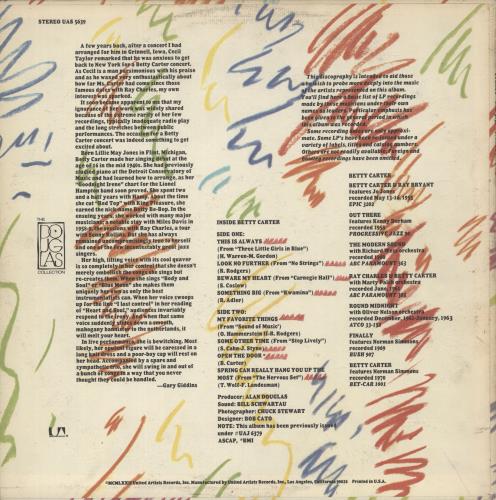 Betty Carter Inside vinyl LP album (LP record) US 1BCLPIN868654