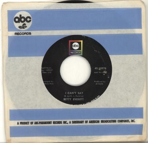 Betty Everett I Can't Say 7" vinyl single (7 inch record / 45) US 1BE07IC702210