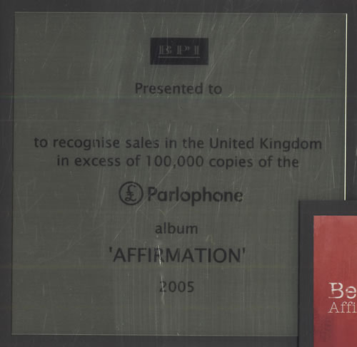 Beverley Knight Affirmation award disc UK BKIAWAF431397