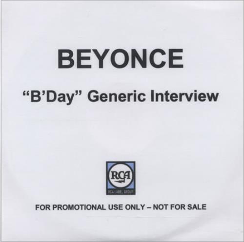 Beyonc� B'Day - Generic Interview CD-R acetate UK BYKCRBD431288