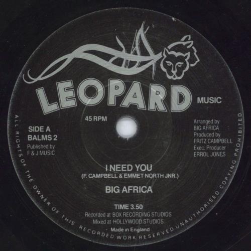 Big Africa I Need You 7" vinyl single (7 inch record / 45) UK 6I307IN817967