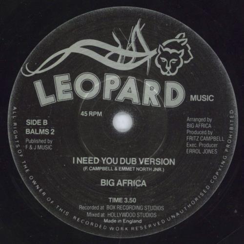Big Africa I Need You 7" vinyl single (7 inch record / 45) UK 6I307IN817967