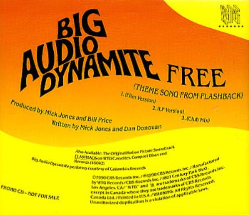 Big Audio Dynamite Free CD single (CD5 / 5") US BADC5FR33120
