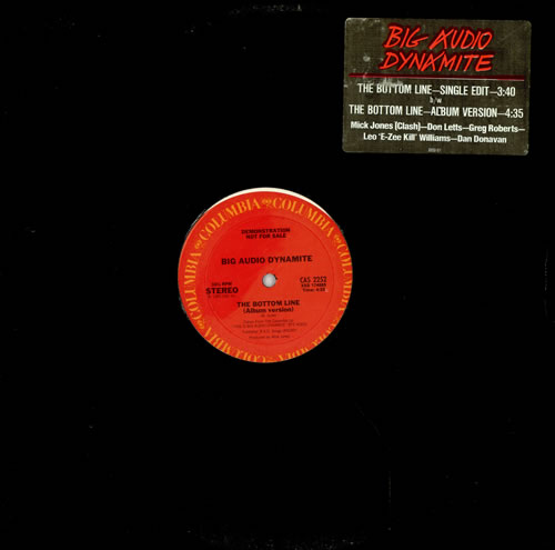 Big Audio Dynamite The Bottom Line 12" vinyl single (12 inch record / Maxi-single) US BAD12TH51972