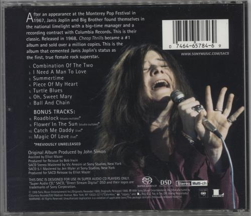 Big Brother & The Holding Company Cheap Thrills super audio CD SACD US BB&SACH859788