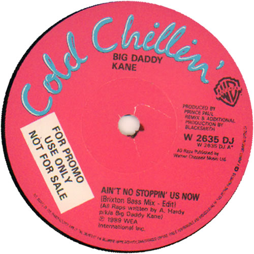 Big Daddy Kane Ain't No Stoppin' Us Now - Gold P/S 7" vinyl single (7 inch record / 45) UK BDD07AI641207