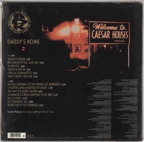 Big Daddy Kane Daddy's Home vinyl LP album (LP record) US BDDLPDA720352