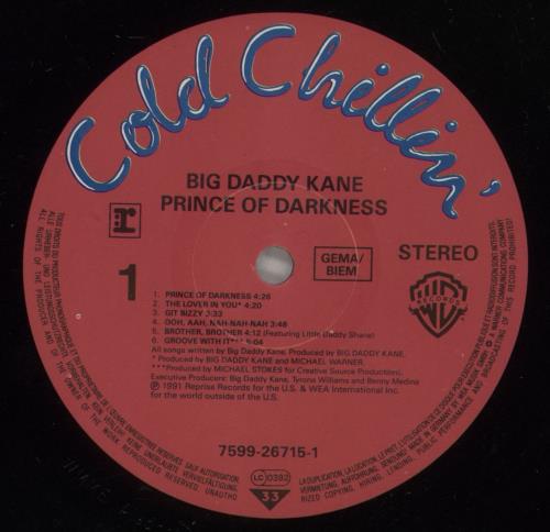 Big Daddy Kane Prince Of Darkness vinyl LP album (LP record) German BDDLPPR886284