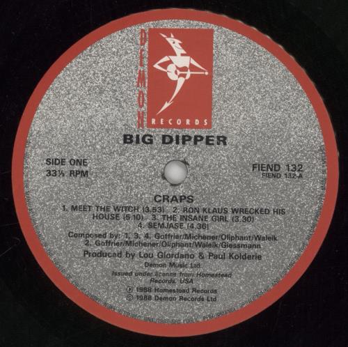 Big Dipper Craps vinyl LP album (LP record) UK B7ILPCR523982