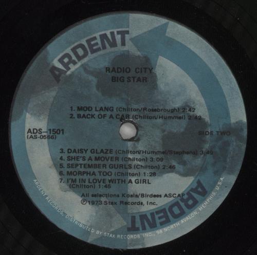 Big Star Radio City - 1st vinyl LP album (LP record) US BGSLPRA796011