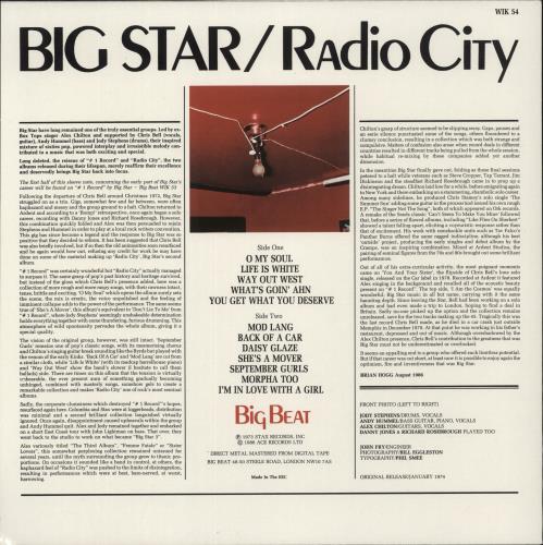 Big Star Radio City vinyl LP album (LP record) UK BGSLPRA363868