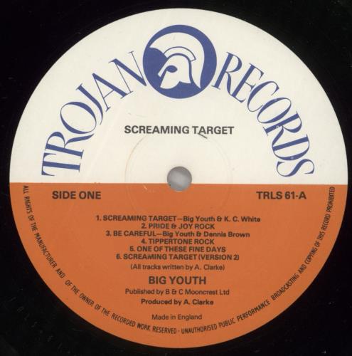 Big Youth Screaming Target vinyl LP album (LP record) UK BY6LPSC704795