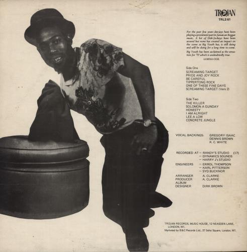 Big Youth Screaming Target vinyl LP album (LP record) UK BY6LPSC704795