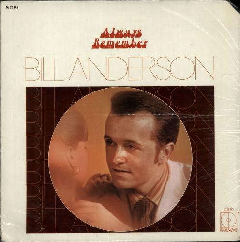 Bill Anderson Always Remember vinyl LP album (LP record) US B1LLPAL699243