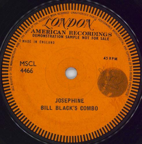 Bill Black's Combo Josephine 7" vinyl single (7 inch record / 45) UK BXB07JO777741