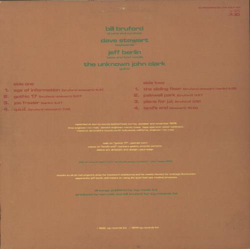 Bill Bruford Gradually Going Tornado vinyl LP album (LP record) UK BFOLPGR604217