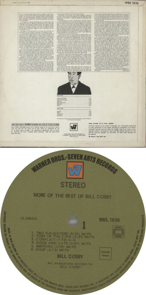 Bill Cosby More Of The Best Of Bill Cosby vinyl LP album (LP record) New Zealand BC2LPMO616438