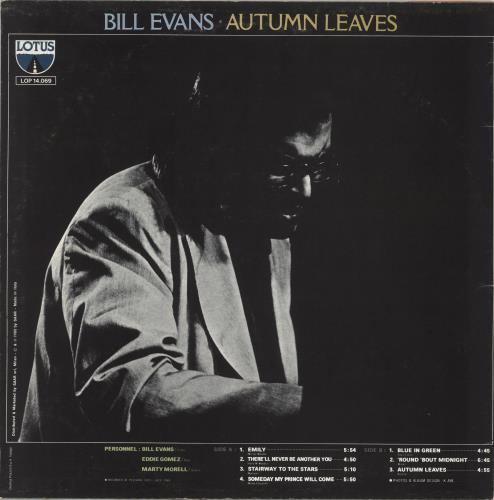 Bill Evans (Piano) Autumn Leaves vinyl LP album (LP record) Italian BLVLPAU720272