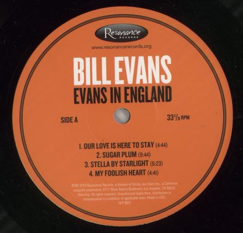 Bill Evans (Piano) Evans In England- RSD 2019 - Hand Numbered Edition 2-LP vinyl record set (Double LP Album) US BLV2LEV867079