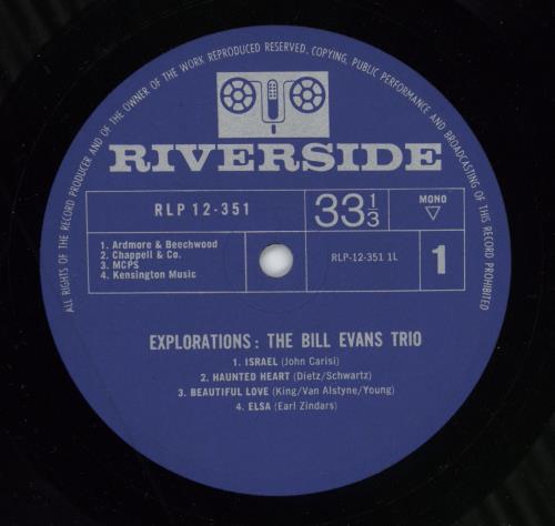 Bill Evans (Piano) Explorations vinyl LP album (LP record) UK BLVLPEX779723