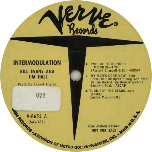 Bill Evans (Piano) Intermodulation vinyl LP album (LP record) US BLVLPIN648093