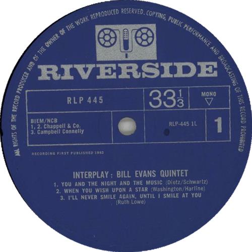 Bill Evans (Piano) Interplay vinyl LP album (LP record) UK BLVLPIN583733
