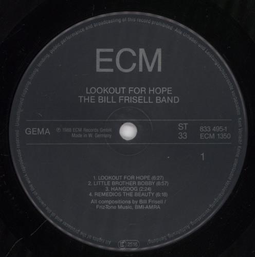 Bill Frisell Lookout For Hope vinyl LP album (LP record) German IRFLPLO892493