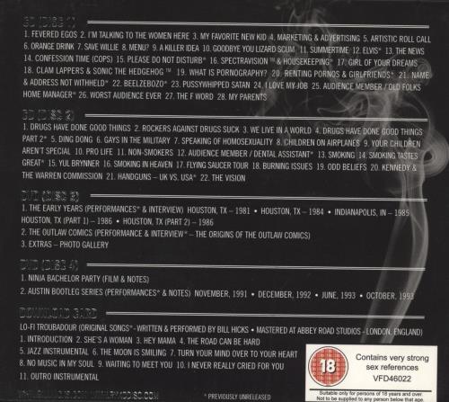 Bill Hicks The Essential Collection 3-disc CD/DVD Set UK G2L3DTH780799