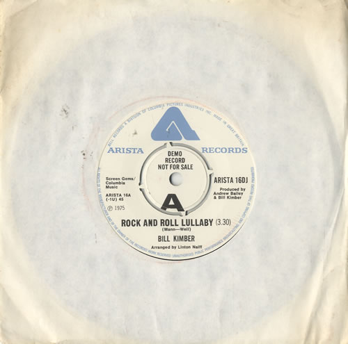 Bill Kimber Rock And Roll Lullaby 7" vinyl single (7 inch record / 45) UK KMR07RO483651