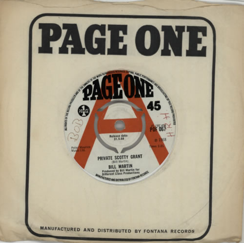 Bill Martin Private Scotty Grant - A Label - WOL 7" vinyl single (7 inch record / 45) UK E3L07PR586089