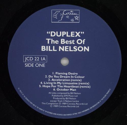 Bill Nelson Duplex - The Best Of Bill Nelson 2-LP vinyl record set (Double LP Album) UK BSN2LDU528934