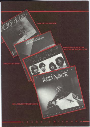 Bill Nelson Sound-On-Sound Tour - EX tour programme UK BSNTRSO786517
