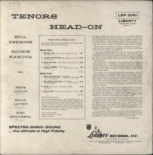 Bill Perkins Tenors Head-On vinyl LP album (LP record) US B0WLPTE836315
