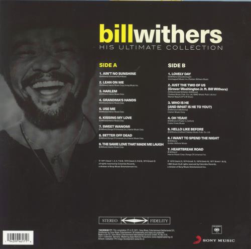 Bill Withers His Ultimate Collection - Black Vinyl - Sealed vinyl LP album (LP record) UK BWTLPHI817764