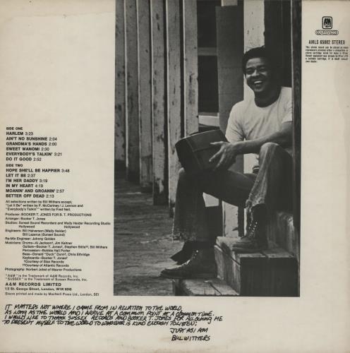 Bill Withers Just As I Am vinyl LP album (LP record) UK BWTLPJU492023