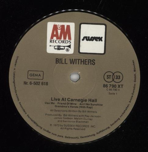 Bill Withers Live At Carnegie Hall 2-LP vinyl record set (Double LP Album) German BWT2LLI866890