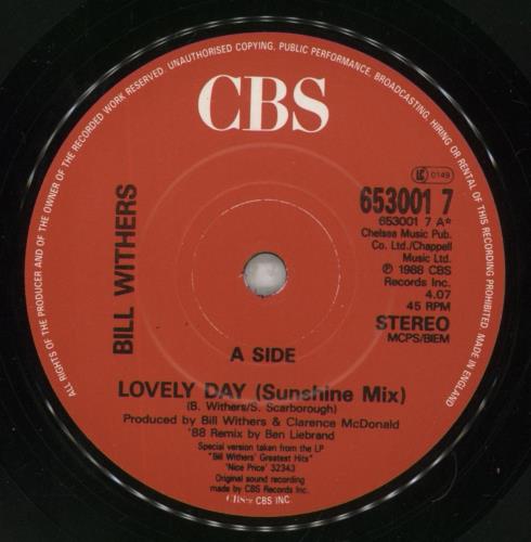 Bill Withers Lovely Day 7" vinyl single (7 inch record / 45) UK BWT07LO239174
