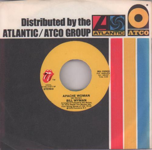 Bill Wyman Apache Woman 7" vinyl single (7 inch record / 45) US WYM07AP648356