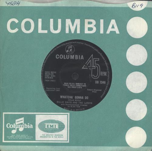 Billie Davis Whatcha' Gonna Do 7" vinyl single (7 inch record / 45) UK 7BD07WH706784
