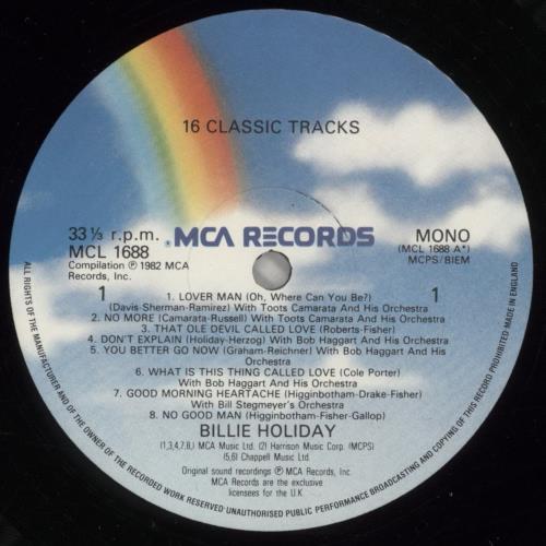 Billie Holiday 16 Classic Tracks vinyl LP album (LP record) UK B/HLPCL559159