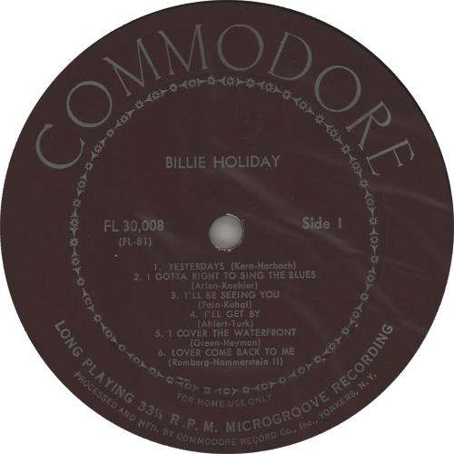 Billie Holiday Billie Holiday vinyl LP album (LP record) US B/HLPBI644891