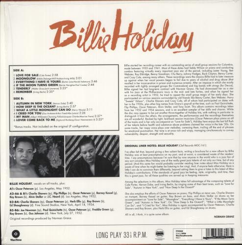 Billie Holiday Billie Holiday vinyl LP album (LP record) UK B/HLPBI882185