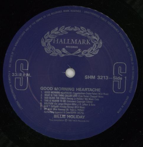 Billie Holiday Good Morning Heartache vinyl LP album (LP record) UK B/HLPGO651521