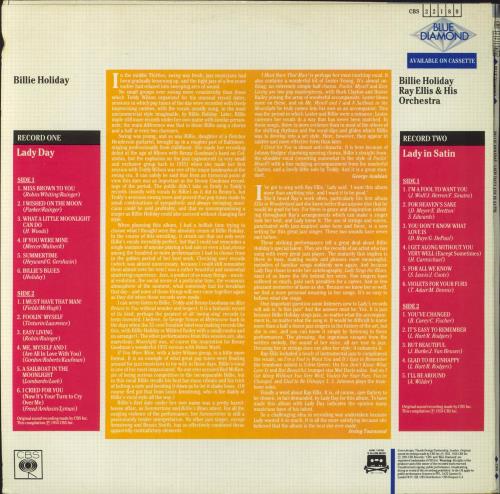 Billie Holiday Lady Day / Lady In Satin 2-LP vinyl record set (Double LP Album) UK B/H2LLA578038