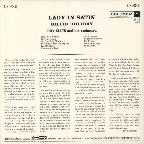Billie Holiday Lady In Satin - 45rpm 4-LP vinyl album record set US B/H4LLA875997